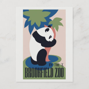 Retro Brookfield Zoo panda ad Postcard