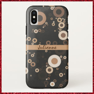 Retro Brown and Beige Circle Pattern iPhone X Case