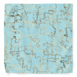 Retro Brown and Blue Cool Pattern Bandana