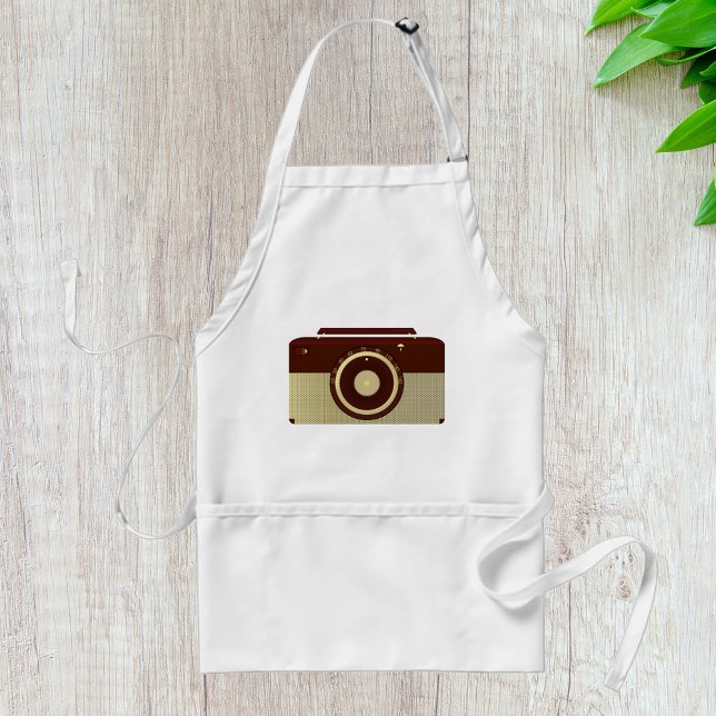 Retro Brown And Gold Antique Radio  Adult Apron (Creator Uploaded)