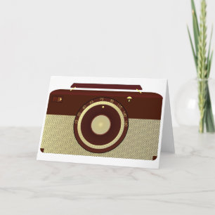 Retro Brown And Gold Antique Radio Card