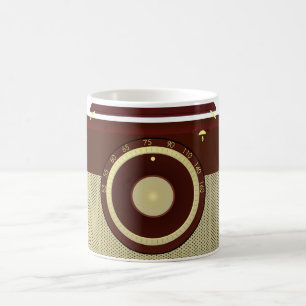 Retro Brown And Gold Antique Radio Coffee Mug