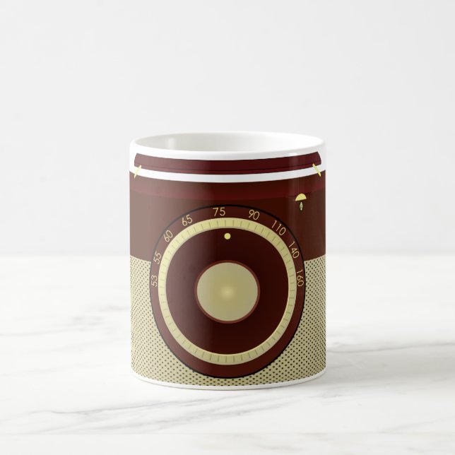 Retro Brown And Gold Antique Radio  Coffee Mug (Center)