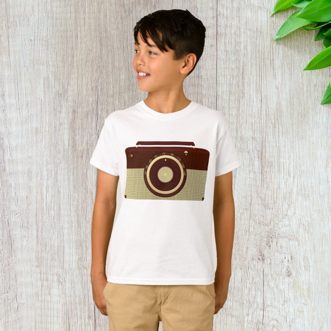 Retro Brown And Gold Antique Radio  T-Shirt (Creator Uploaded)