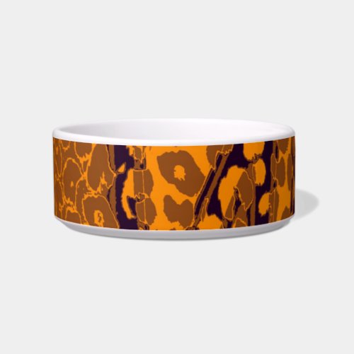 Retro brown animal print texture of leopard bowl