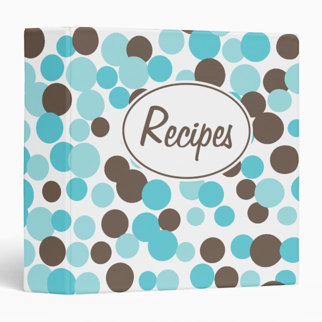 Retro Brown Aqua Recipe Binder (Front/Spine)
