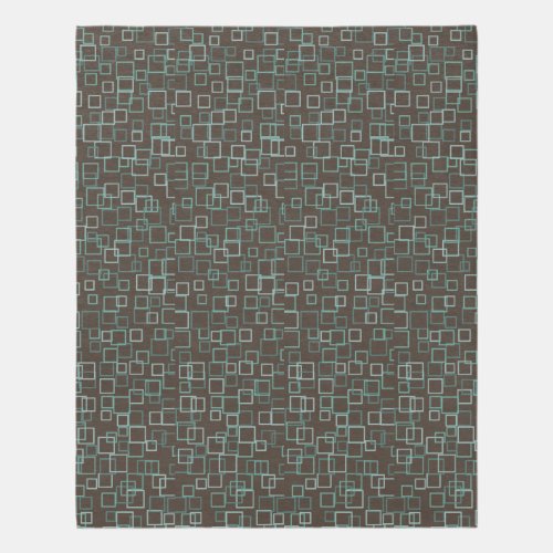 Retro Brown Aqua Square Pattern Area Rug