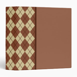 Retro Brown Argyle Binder Gift