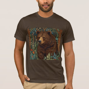 Retro brown bear artwork boho woodland forest T-Shirt