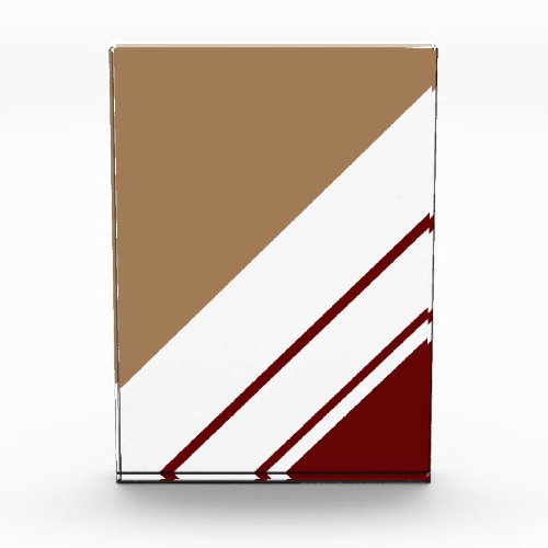 Retro Brown Dark Red White Slant Racing Stripes  Photo Block