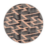 Retro brown graphic labyrinth pattern cutting board