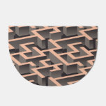 Retro brown graphic labyrinth pattern doormat