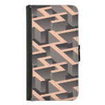 Retro brown graphic labyrinth pattern samsung galaxy s5 wallet case