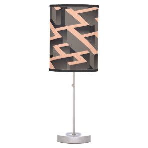 Retro brown graphic labyrinth pattern table lamp