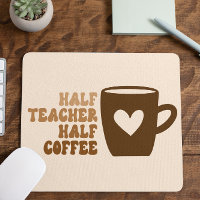 Retro Brown Half Teacher Half Coffee Computer