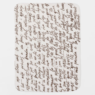 Retro Brown Ink Manuscript Texture Baby Blanket