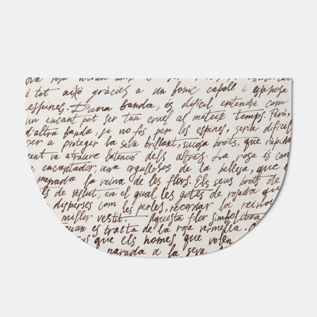 Retro Brown Ink Manuscript Texture Doormat (Front)
