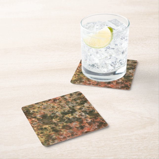 Retro Brown Marble Drink Coasters (Insitu)