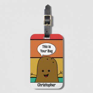 Retro, Brown Potato, Your Bag, Custom Luggage Tag