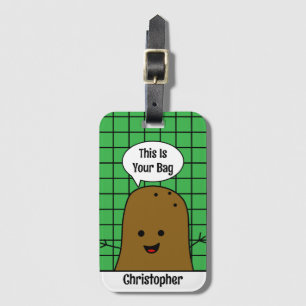 Retro, Brown Potato, Your Bag, Custom Luggage Tag