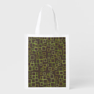 Retro Brown Reusable Grocery Bag