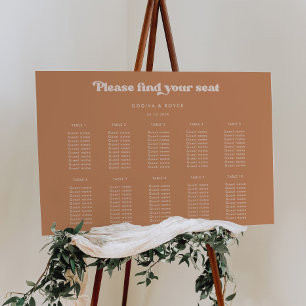 Retro Brown Sugar Wedding Seating Chart Sign