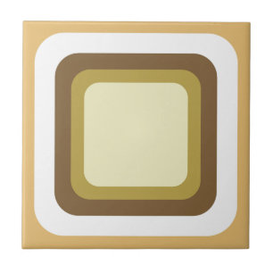 Retro Brown Whte Ceramic Tile