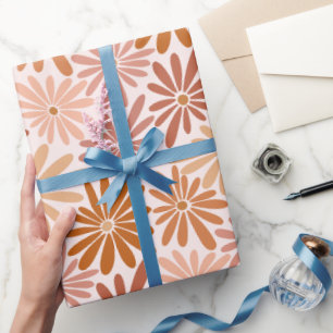 Retro Brownish Daisy Wrapping Paper
