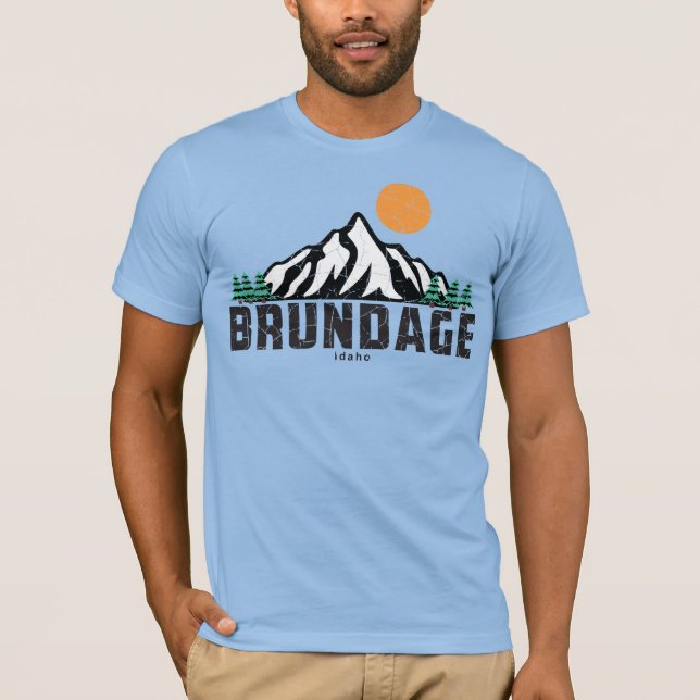 Retro Brundage Mountain Ski T-Shirt (Front)