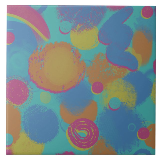 Retro Brush Pattern Ceramic Tile (Front)