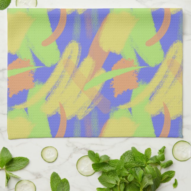 Retro Brush Pattern Kitchen Towel (Folded)