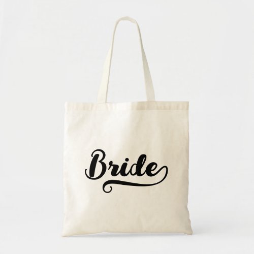 Retro Brush Script Bride Tote Bag
