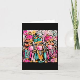 Retro Brushstroke Nutcracker Blowing Bubble Gum Ch Card
