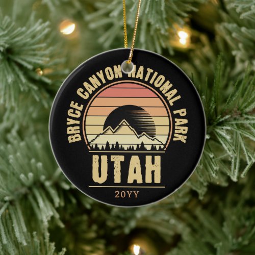 Retro Bryce Canyon National Park Utah Ceramic Ornament