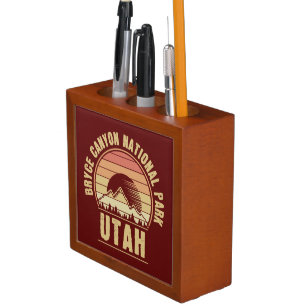 Retro Bryce Canyon National Park Utah Desk Organizer