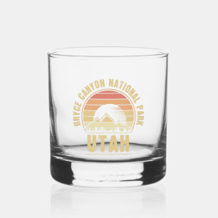 Retro Bryce Canyon National Park Utah Whiskey Glass
