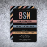 Retro BSN Nursing School Graduation RN   Invitation<br><div class="desc">Retro BSN Nursing School Graduation RN Registered Nurse Graduation Invitation</div>