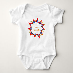 Retro Bubble Comic Pop Colorful Abstract Design Baby Bodysuit