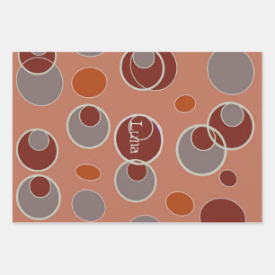 Retro Bubble Pattern Wrapping Paper Sheets