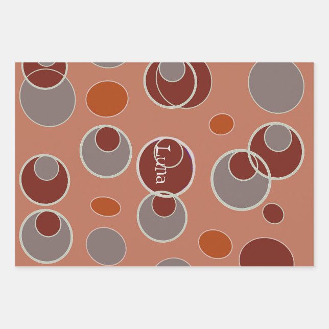 Retro Bubble Pattern Wrapping Paper Sheets (Front)
