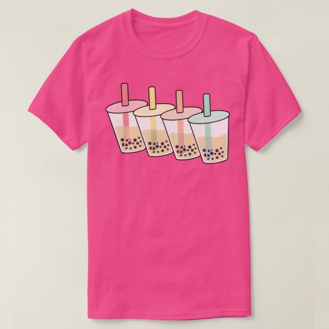 Retro Bubble Tea Shirts Women Boba Milk Tea Shirt  (Design Front)
