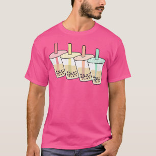 Retro Bubble Tea Shirts Women Boba Milk Tea Shirt 