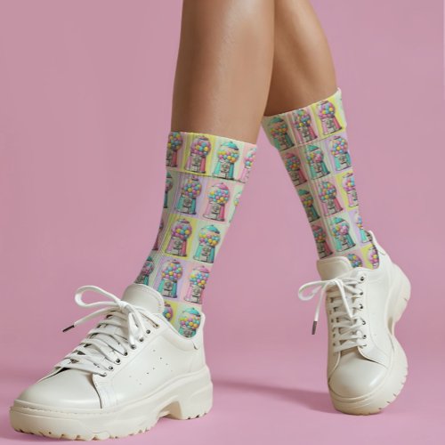 Retro Bubblegum machine  Socks