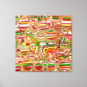 Retro Bubbles Abstract Modern Art Canvas Print