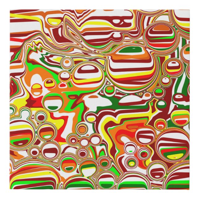 Retro Bubbles Abstract Modern Art   Faux Canvas Print (Front)