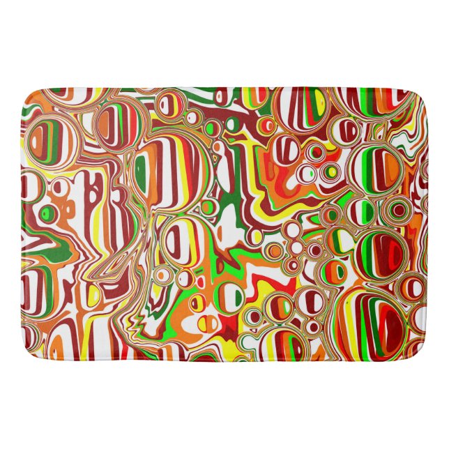Retro Bubbles   Bath Mat (Front)