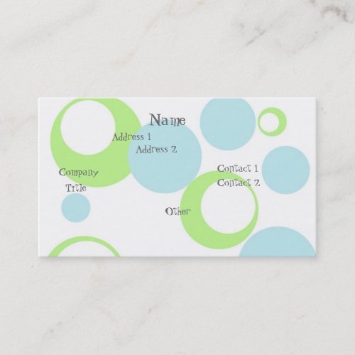 Retro Bubbles Business Card Template