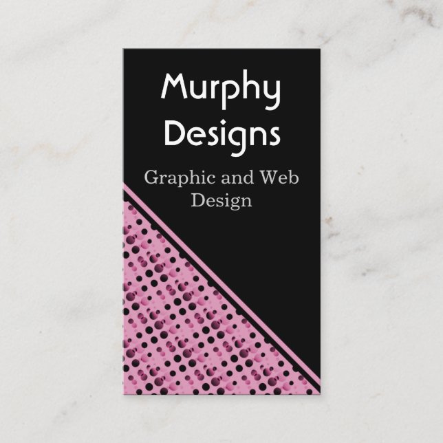 Retro Bubbles Business Card, Pink Card (Front)