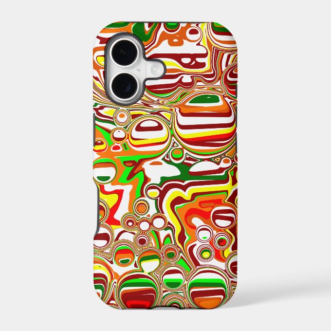 Retro Bubbles Digital Art    Iphone Case (Back)