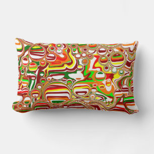 Retro Bubbles Digital Art  Lumbar Pillow